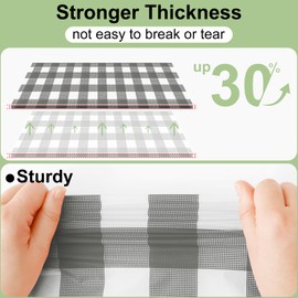 misaya 3 Packs Buffalo Disposable Table Cloth, 54 x 108 Inch Waterproof Plastic Tablecloth, Rectangle White and Grey Checkered Table Covers for Picnic, Birthday, Party