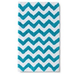 Target Classic Chevron 21" x 34" Bath Rug (Aqua/White)