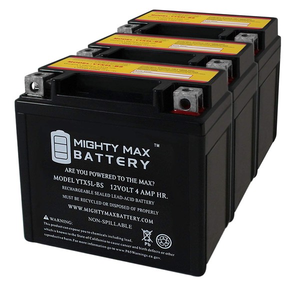 Mighty Max Battery YTX5L-BS 12V 4AH Battery Replaces Yamaha BWs