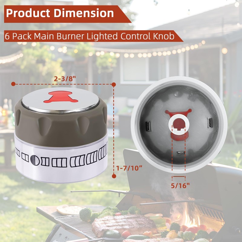 67692 Control Knob Kit for Weber Summit,9 Pack Grill Knobs