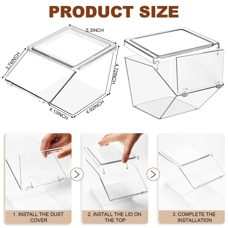Yerliker Clear Plastic Storage Bins with Lids Large Stackable Pantry
