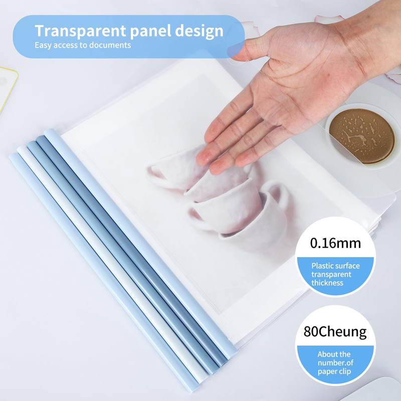 10 Pcs Clear A4 Report Covers, Slide Binder File Folder