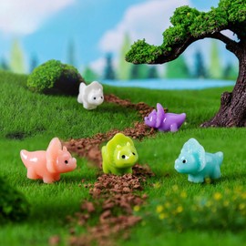 12 Pcs Mini Resin Dinosaur Figures Small Dinosaur Tiny Dinosaur for Mini Garden Micro Landscape Aquarium Home Decoration Dinosaur Party Favors (Resin Dinosaur)