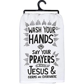 Primitives by Kathy Decorative Kitchen Towel, 28" x 28", Black, White