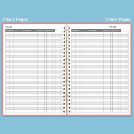 Check Register – A5 Checkbook Log with Check & Transaction Registers, Bank Account Register Booklets for Personal and Work Use, Rose