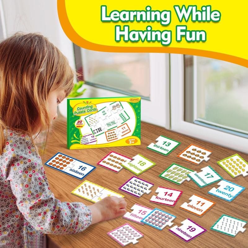 Number Puzzle Cards,Counting Toys,Math Manipulatives,Math Games,Puzzles,Matching Games, Learning Activities,Classroom Must