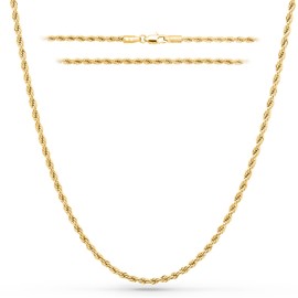 RTZN® Rope Chain for Men – 3mm Mens Chain Necklaces – Premium Diamond-Cut 18K Gold Plated Stainless Steel Gold Rope Chain for Men – NON-TARNISH & 100% Waterproof Mens Jewelry Chains (26" Inches)