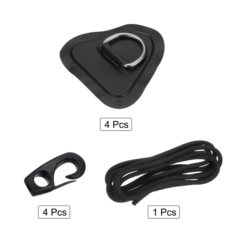 PATIKIL D-Ring Patch, 4 Pcs 3.5" Triangle PVC Patch Pad