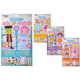 Kreative Kids TY2061 Sticker Mix-Or-Match Playset 1 of 4 Different Designs, One Size