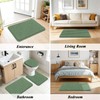 SHACOS Sage Green 5 Pieces Bathroom Rugs Set with Toilet