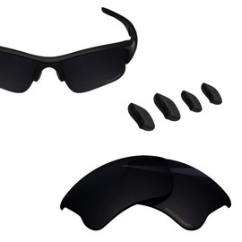 BlazerBuck Replacement Nose Piece Pads & Lenses for Oakley Flak Jacket XLJ Sunglasses - Black
