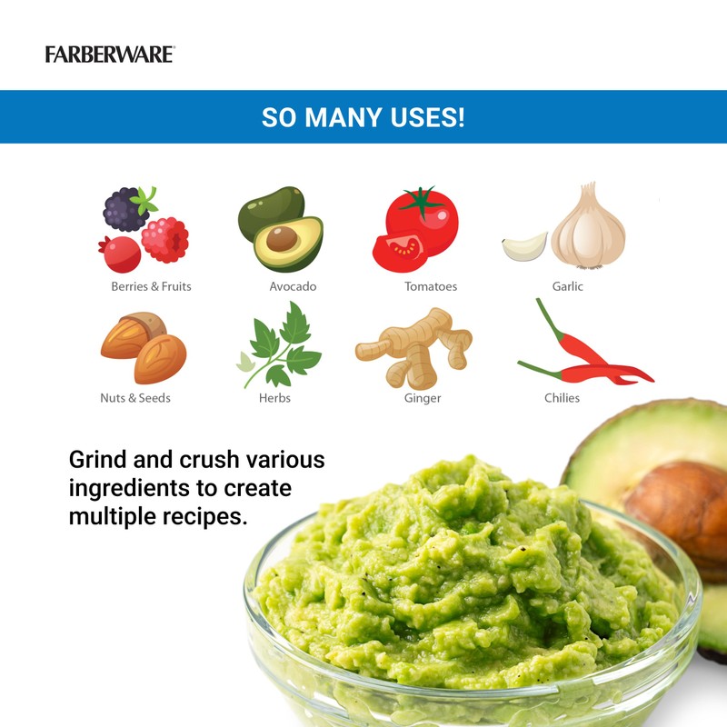 Farberware Professional Granite Molcajete Mortar and Pestle Stone Grinder, 4-Cup