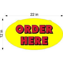 BiggyGraphics SINGLE SIDED DIECUT PLEXIGLASS SIGN ORDER HERE NEW RED ON YELLOW