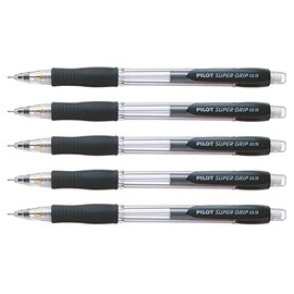 PILOT H-185SL Super Grip Mechanical Pencils 0.5 mm Black Body Pack of 5aa