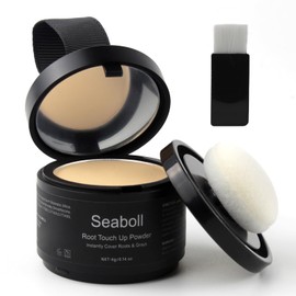 Seaboll Root Touch Up Powder, Instantly Root Cover Up Powder Stain-Proof Hairline Powder for Women & Men Hairline Shadow Powder 0.14 Oz.(B-Light Blonde)