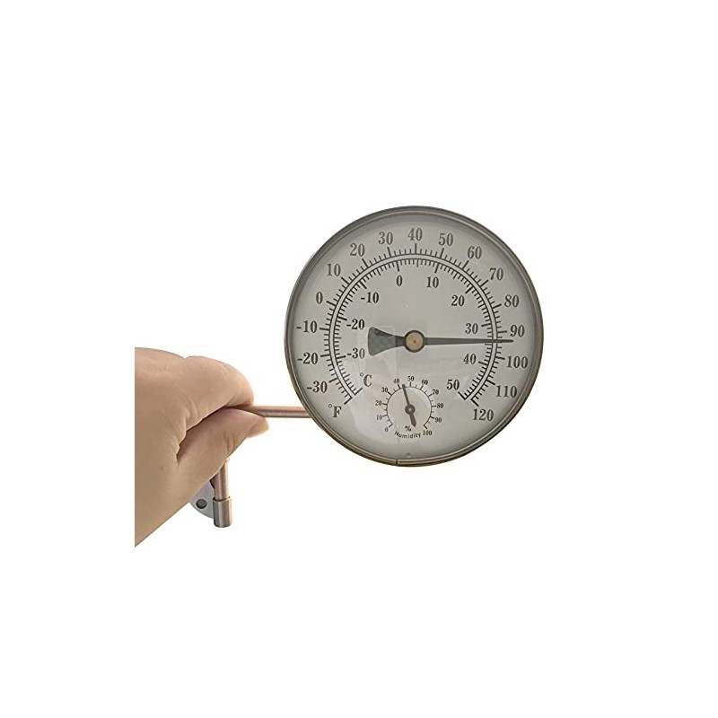 4-Inch Brass Swivel Thermometer with Humidity Function