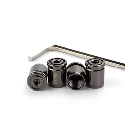 Tire Valve Stem Cap, Anti-Theft Design Zinc Alloy Stem Covers, 4 Pcs Auto Wheel Cap Sets with Rubber Seal, Universal Vehicle Accessories Fit for Cars, Trucks, Motorcycles, Bicycles (Black)