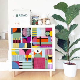 Self-Adhesive Dresser Sticker, Peel and Stick Furniture Skin, Removable Shelf Unit Decals Sticker (010, Expedit/Kallax)