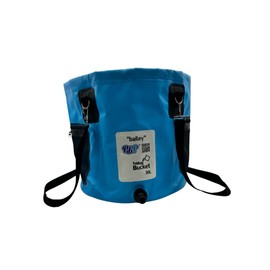 PBP "Bailey" Folding Utility Bucket, 30L Capacity, with Quick Hose Connector (Light Blue)