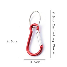 Komonee Carabiner Red Metal Keychain Karabiner Key Ring Shackle Key Chain Novelty Gadget Keyring