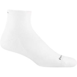 Darn Tough Men's Run Coolmax 1/4 Ultra-Lightweight with Cushion Running Sock (Style 1055) - White, X-Large