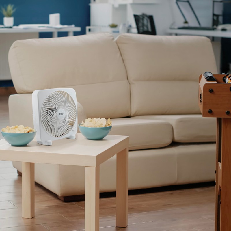 Comfort Zone CZ9BWT Portable 9-inch 3-Speed Quiet Box Fan for