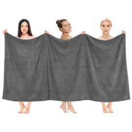 Cotton Paradise 100% Cotton 40x80 Oversized Bath Sheet, Extra Large Turkish Bath Towels for Bathroom, Dark Gray Bathsheet