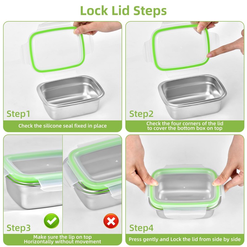 UPTRUST Stainless Steel Food Storage Containers | Leak Proof &