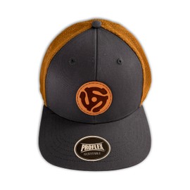 45 RPM Record Adapter Baseball Cap Proflex Adjustable Premium Twill Mesh Back Slate Blue/Copper