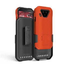 BELTRON DuraForce Ultra 5G UW Case with Clip, Heavy Duty Case with Swivel Belt Clip for Kyocera DuraForce Ultra 5G E7110 (Verizon) Features: Secure Fit & Built-in Kickstand (Safety Orange)