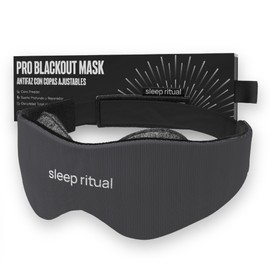 Sleep Ritual Antifaz para Dormir Pro Blackout. Antifaz Con Copas Ajustables Anti Luz 100% Oscuridad. Antifaz Suave de Algodón y Seda Cero Presión Ocular. Sleep Mask (Gris Oscuro)