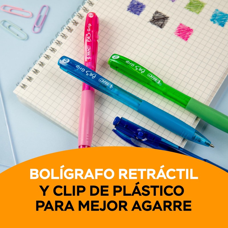 BIC Bolígrafo BU3 Medium Point 1.00 mm Retráctil Clip de