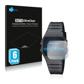 Savvies 6 Pack Screen Protector compatible with Casio Collection Unisex F-91W Protection Film Clear