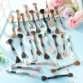 Craftdady 24 Bundles Embroidery Floss Cross Stitch Threads 1mm Polyester Friendship Bracelet String Sewing Decoration Crafting Arts Embroidery Strings for Craft Jewelry Making