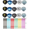 BIPY 48Pcs Dart Shafts and Flights Set in 18Pcs Aluminum