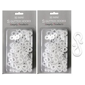 Simply Products Christmas S Mini Gutter Hooks Weatherproof Plastic for Hanging String Lights/Rope Lights Gutter Clips (Clear)… (Pack of 100)