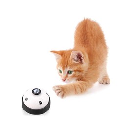Pet Call Bell Pet Chime Pet Training Supplies, Pet Toy, Bell Counter, Suitable for Cats and Dogs, White on Black