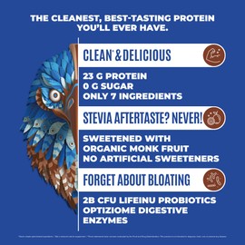 BIRDMAN BIRDMAN Falcon Vegan Protein Powder Organic, Stevia & Sugar Free, Plant Based Protein, Low Carb, Dairy Free, Keto, Non Whey Protein, Probiotic, Pea Protein | Chocolate Flavor - 40 Servings - 2.64lb