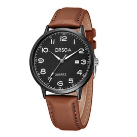 CIVO Designer Mens Watches Leather: Analogue Mens Wrist Watches - Brown Black Watch for Men for Gift
