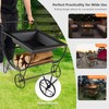 Tangkula Outdoor Fire Pit with Wheels and Firewood Log Rack,
