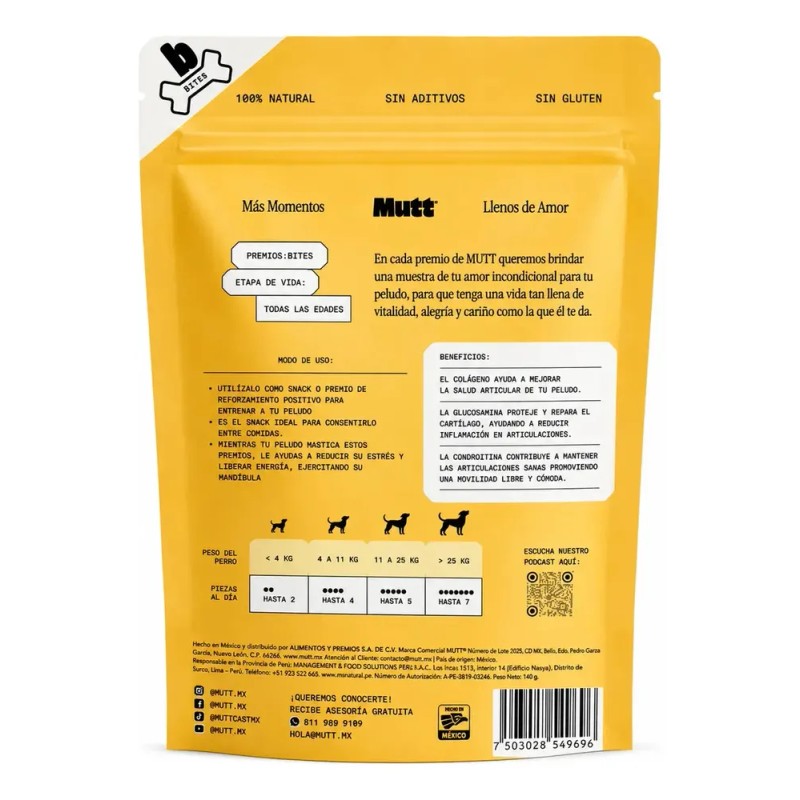 Premios Perros Mutt Chicharrón De Pollo 140g Articulaciones