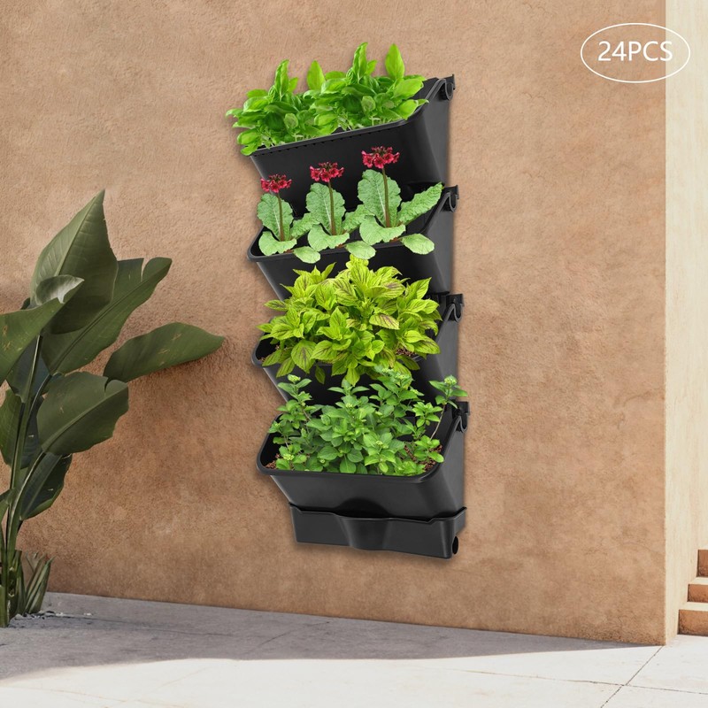 24Pack Vertical Wall Planter, 13 inch Wall Mounted Garden Planters,