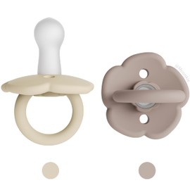 Moonkie Pacifiers Set of 2 | One-Piece Design Baby Pacifier with Large Air Holes | BPA-Free Safe Silicone Soother | 0-6 Months