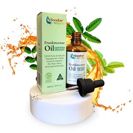 Soodox Organic Frankincense Oil - 100% Organic Essential Oil - 100% Boswellia Serrata - 100% Australian Made - Skin moisturizer, Aromatherapy Oil, Massage, Immune Support, Inflamation, Hair Growth, Scalp Strength, Nailcare - Comes in a Amber Glass Droppe