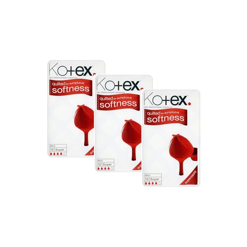 Kotex Maxi Super 16 Pads (3 Pack)