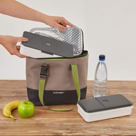 Cloer 810-14 Insulated Bag, Lunch Care System, Lunch Bag for up to 3 Lunch Boxes, Insulation Function, Reflective Logo, Polyester, Green, 9 Litres