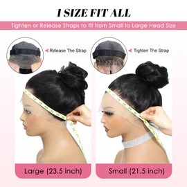 Hidden Strap Drawstring Wig 360 Lace Front Wigs Human Hair Pre Plucked, 200 Density Glueless Body Wave Frontal 360 Human Hair Full Lace Human Hair Wigs, HD Lace Front Wigs 20 Inch