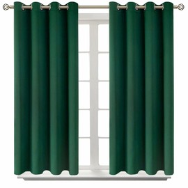 BGment Blackout Curtains - Grommet Thermal Insulated Room Darkening Bedroom and Living Room Curtain, Set of 2 Panels (52 x 54 Inch, Emerald)