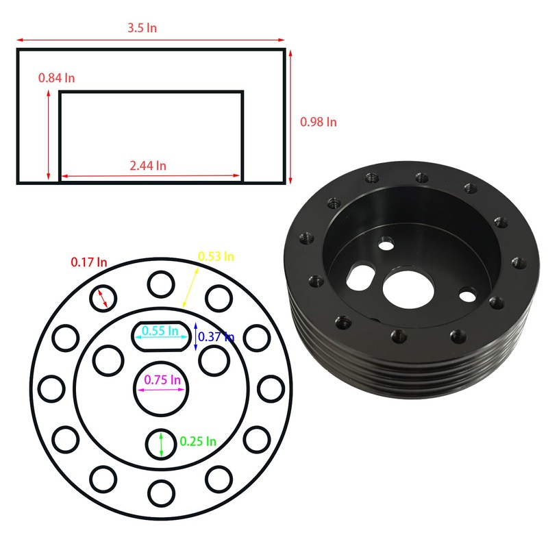 Motipudy 6 & 3 Hole Steering Wheel Adapter Replacement for