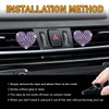 Sylvil 2 PCS Bling Car Air Vent Clip, Cute Heart